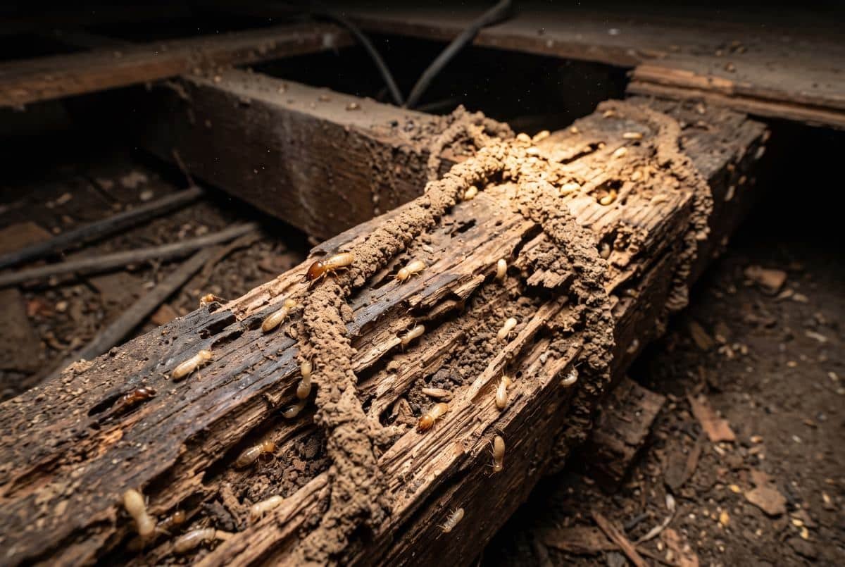 Licensed termite inspection, subfloor and roof void